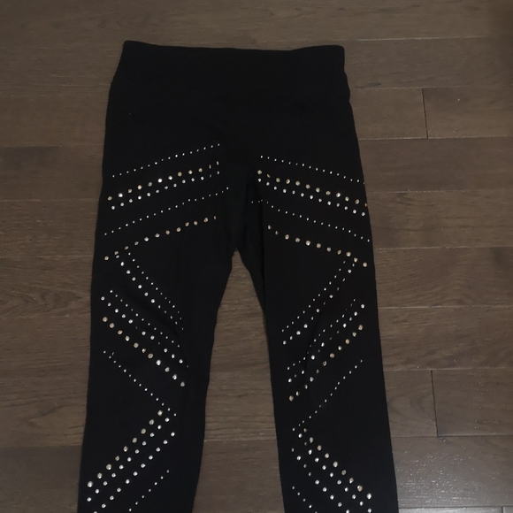 Black Rhinestone Leggings Justice Girls - Picture 2 of 4